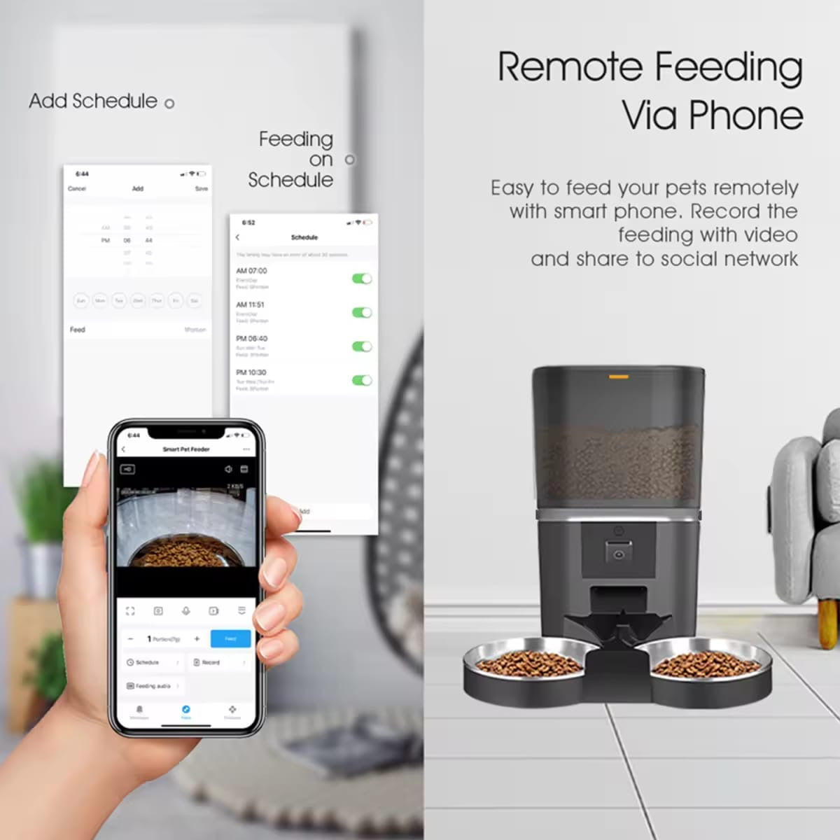 DS Pet SmartFeeder™ | Caméra HD 1080P · WiFi · 6L
