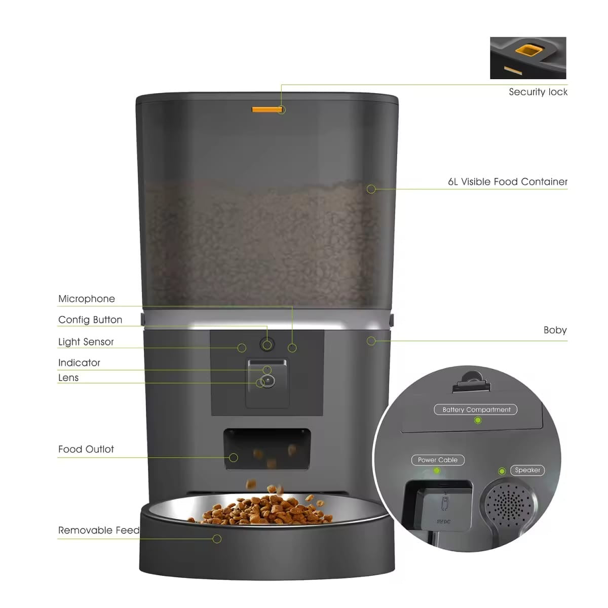 DS Pet SmartFeeder™ | Caméra HD 1080P · WiFi · 6L